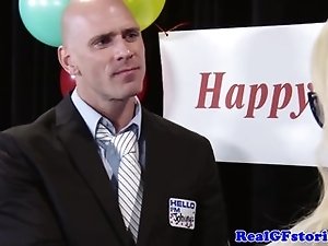Blonde exgf fucking old bf at school reunion 